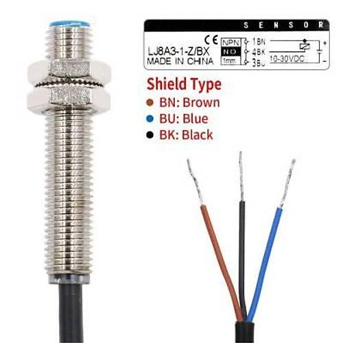 LJ8A3-1-Z/BX 6-36V 1mm NPN NO Endktif Mesafe Sensr