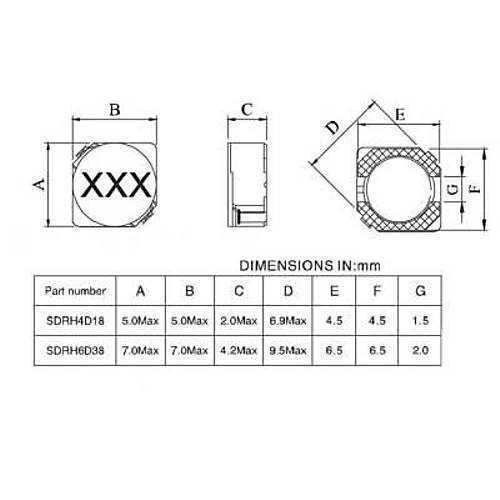 6D38 15UH SMD Bobin