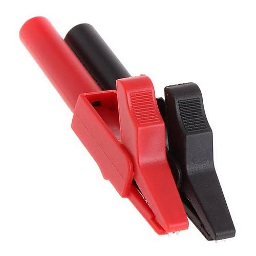 IC-243B 4mm Banana Jak Girili Krokodil 55mm 2'li Set (Krmz ve Siyah)