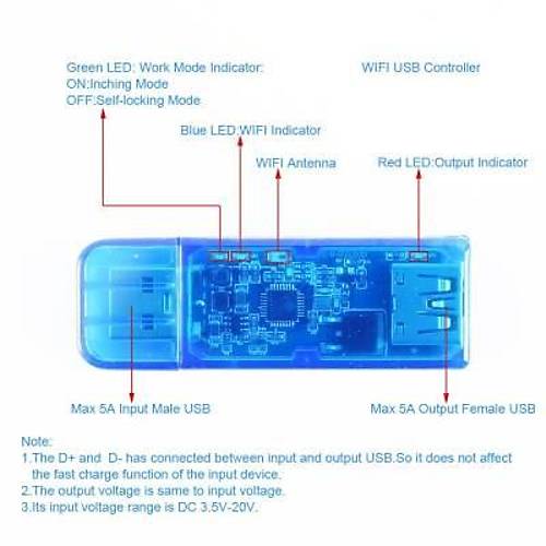 XY-WFUSB Sinilink Wifi-Usb Cep Telefonu Uzaktan Kumanda Modl 3.5-20V 5A 100W