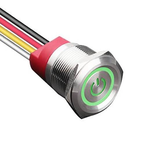 WD22T-P1-EC 22mm Dokunmatik Touch Metal Buton - Yeil