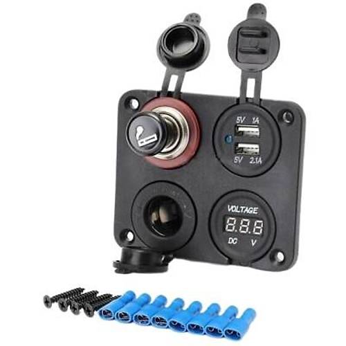 Oto Çakmak, Dişi Çakmaklık Soketi, Voltaj Göstergesi ve 2x5V USB Marine Panel