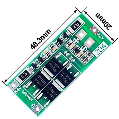 2S 20A BMS 8.4V 18650 Lityum Pil arj Koruma Devresi Balansl