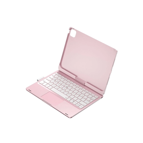Newface iPad Pro 11 (2024) F11 ATS Klf Magic Dnen Klavyeli Tablet Klf - Pembe