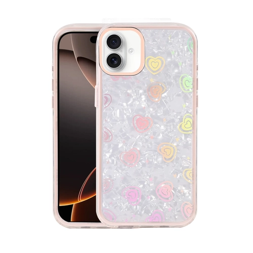 Newface Apple iPhone 16 Lumi Desenli Kapak - Pembe