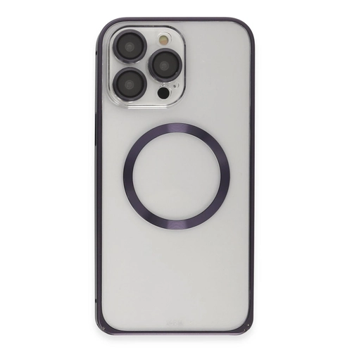 Joko iPhone 14 Pro Klf Metal Bumper Magneticsafe Kapak - Derin Mor