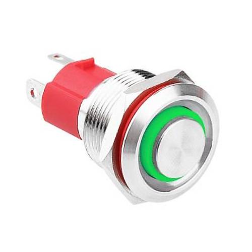 19D-G1-E 19mm kk Yayl Ikl Metal Buton - Yeil