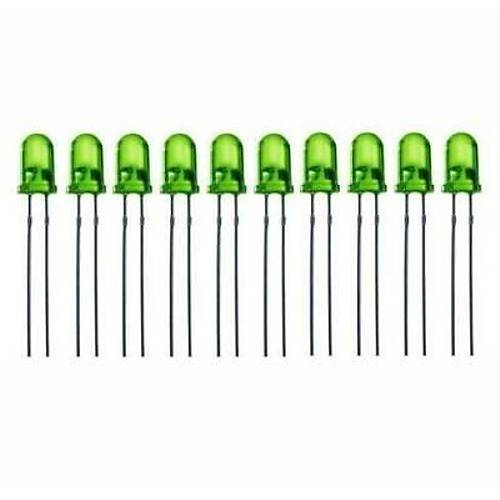 5mm 2V Yeil Led Paketi - 10 Adet