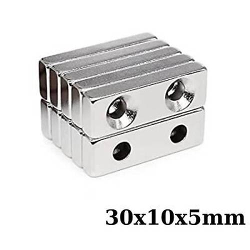30x10x5-5mm ift Hava Delikli Neodyum Gl Mknats - Neodim Magnet