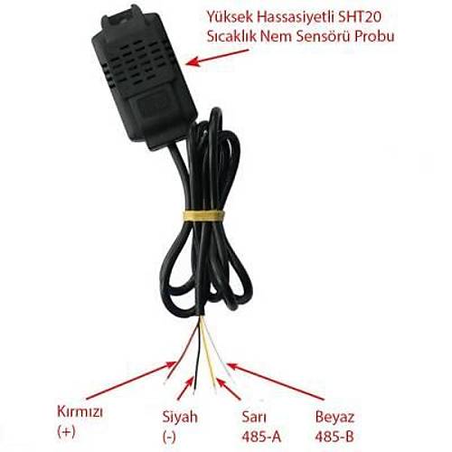 RS485 Yksek Hassasiyetli SHT20 Scaklk Nem Sensr