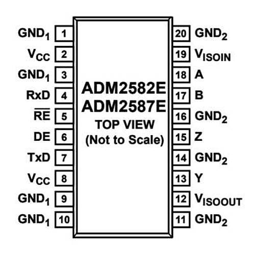 ADM2587EBRWZ SOIC-20 Smd Dijital zolatr Entegresi