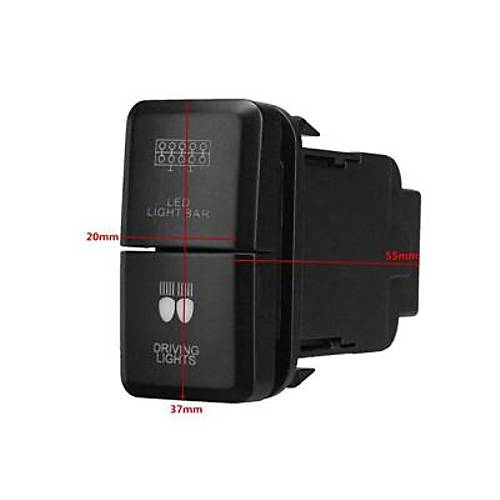 2'li ON-OFF Anahtar Mavi Ikl 5-Kablolu 12V 3A - Led Light Bar + Driving Lights