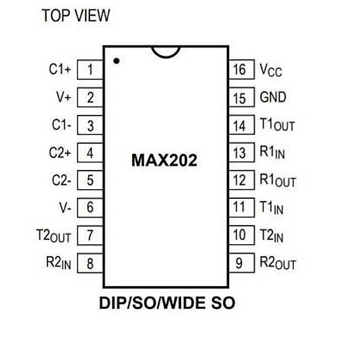 MAX202EPE DIP-16 RS Seri Protokol Entegresi