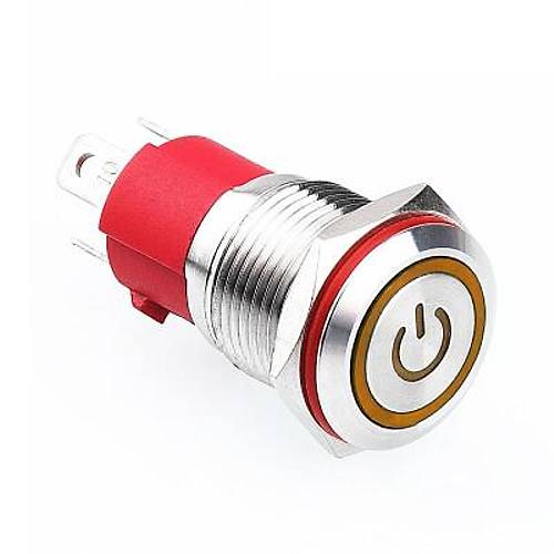 16D-P1Z-EC 16mm Dz Anahtarl Ikl Power Metal Buton - Sar