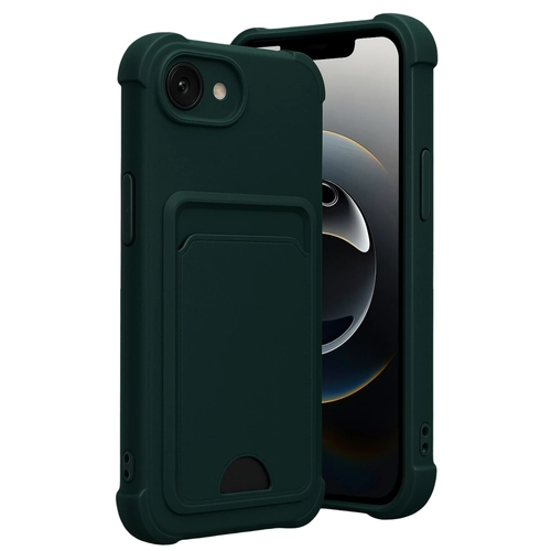 Newface Apple iPhone 16E Kelvin Kartvizitli Silikon - Koyu Yeil