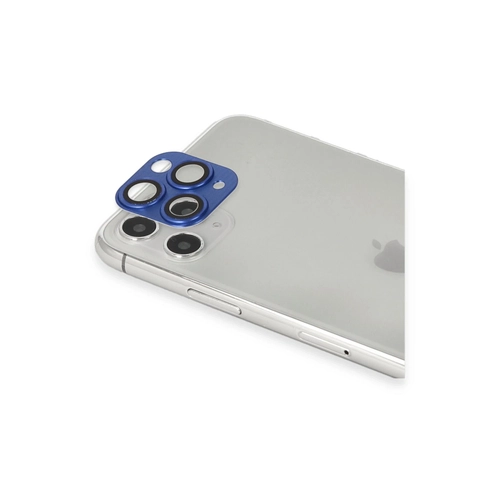 Newface iPhone 11 Pro Max Pers Alminyum Kamera Lens - Lacivert
