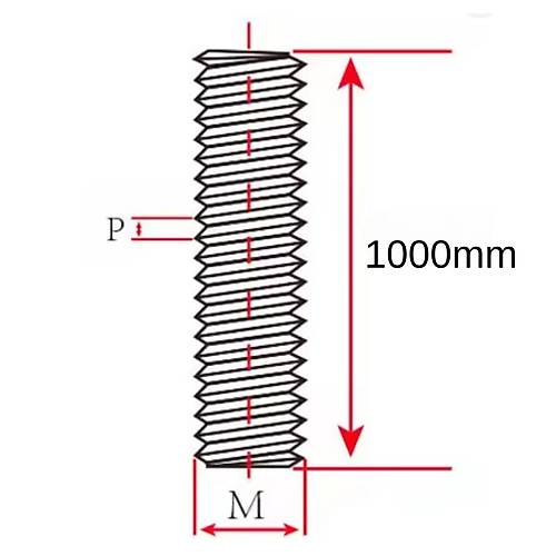 M4x1000mm Galvanizli Gijon Saplama (Tij) Rot Basz Cvata