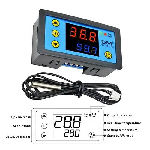 W3231 ZFX-W1608 DC12V Uzaktan Kumandal Dijital Termostat