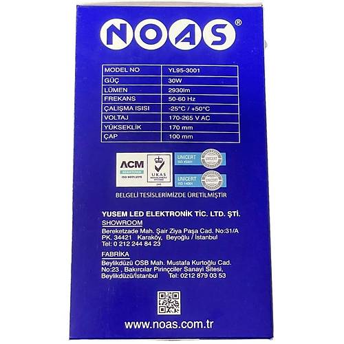 Noas YL95-3101 30W arjl LED Torch Ampul