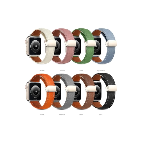 Newface Apple Watch 38mm KR414 Daks Deri Kordon - Koyu Yeil
