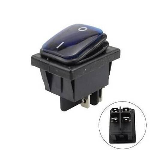 KCD4 Su Geirmez 30A Mavi Led Ikl ON-OFF Anahtar 4 Pin