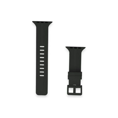 Newface Apple Watch 38mm KR408 izgili Silikon Kordon - Siyah