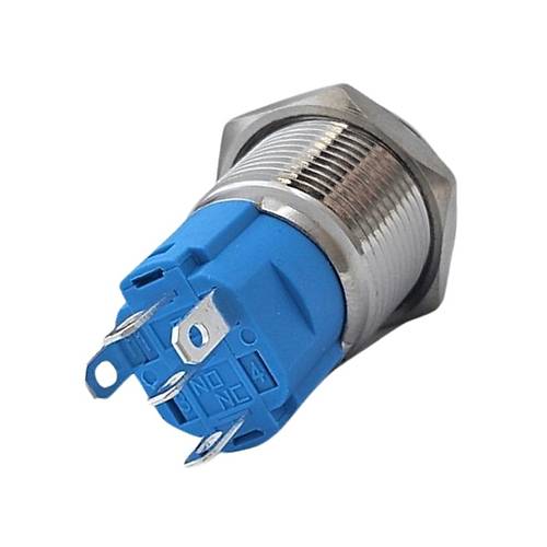 E24 16mm Metal Buton Kalcl 12-24V Beyaz Led 1No/1NC