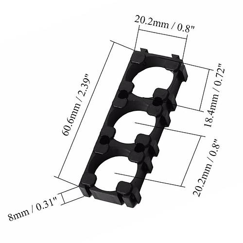 18650 Li-ion Pil Tutucu Braket 3'l