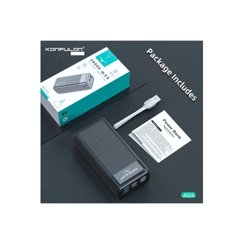 Konfulon A21S Led Ikl Powerbank 40.000 mAh - Siyah