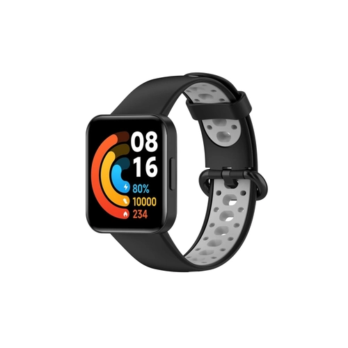 Newface Xiaomi Redmi Watch 2 Spor Delikli Kordon - Siyah-Gri