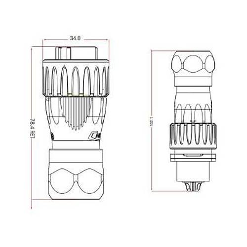 DH-24-C24PE-03-001 24-Pin Su Ge�irmez Konnekt�r - Erkek