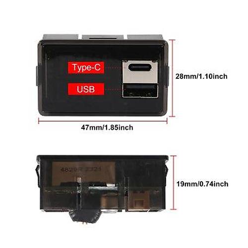 12V Ak Kapasite Gstergesi USB+Type-C - Krmz
