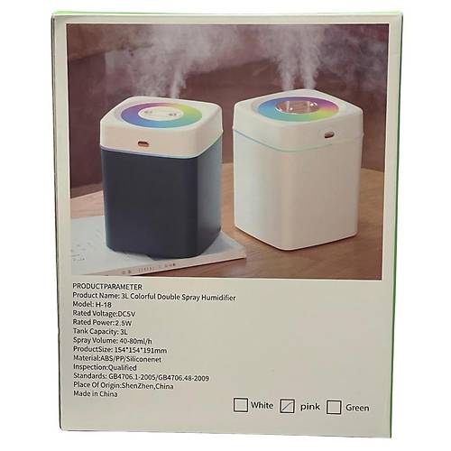 Divex Renkli Ikl ift Pskrtmeli Hava Nemlendirici3L Humidifier H-18