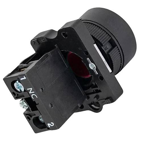 LAY5-EA42 22mm Buton Normalde Kapal Kontak Krmz