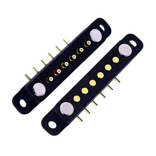 6-Pin 2.54mm 90C Pogo Pin Manyetik Konnektr Takm - Kulakl