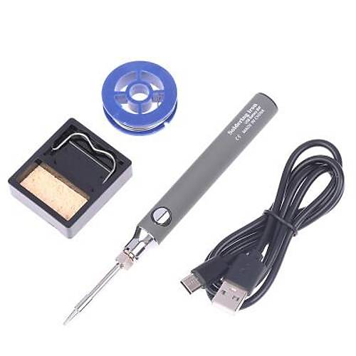 USB 5V 8W USB Gri Kalem Havya Seti - Scaklk Ayarl Mod Seimli