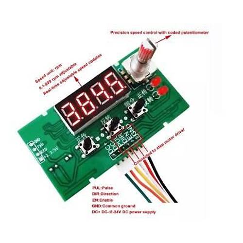 YF-18 Dijital Gstergeli Step Motor Hz Kontrol Cihaz 8-24V DC