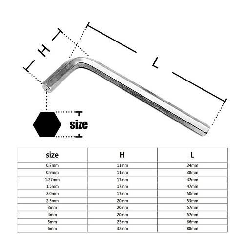 2.5mm Ksa L Alyan Anahtar - M2.5 Allen Anahtar