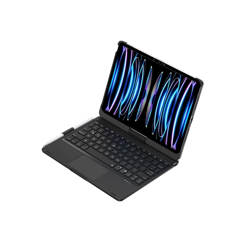 Newface iPad Pro 11 (2024) F11 ATS Klf Magic Dnen Klavyeli Tablet Klf - Siyah