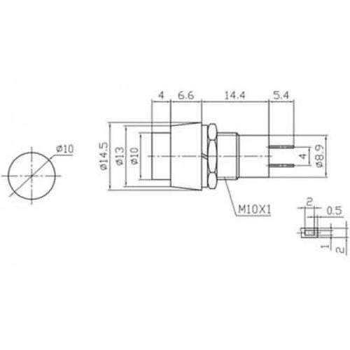 PBS-20B 12mm Yayl Ksa Push Buton - Krmz
