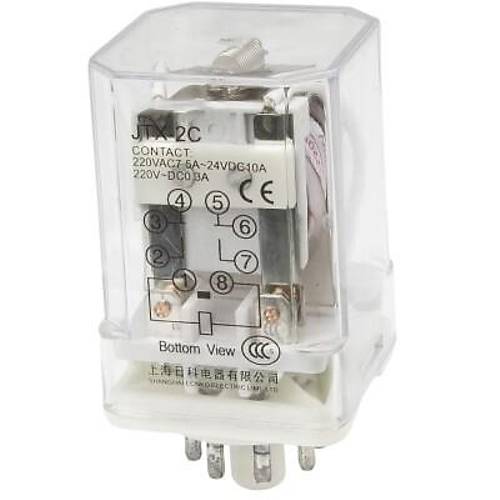 JTX-2C AC 220V 8 Pin 2NO + 2NC Elektromanyetik Rle