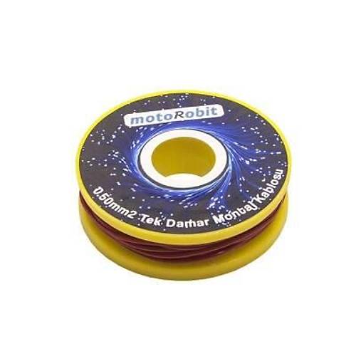 0.50 mm2 Krmz Tek Damar Montaj Kablosu - 10 Metre