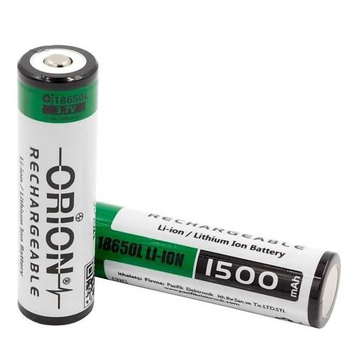 Orion 18650L 1500mAh 3.7V arj Edilebilir Li-ion Pil Bal
