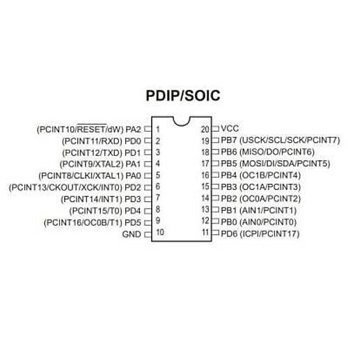 ATTINY4313-PU DIP-20 20MHz Mikrodenetleyici