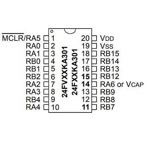PIC24FV16KA301-I/P DIP-20 32MHz Mikrodenetleyici