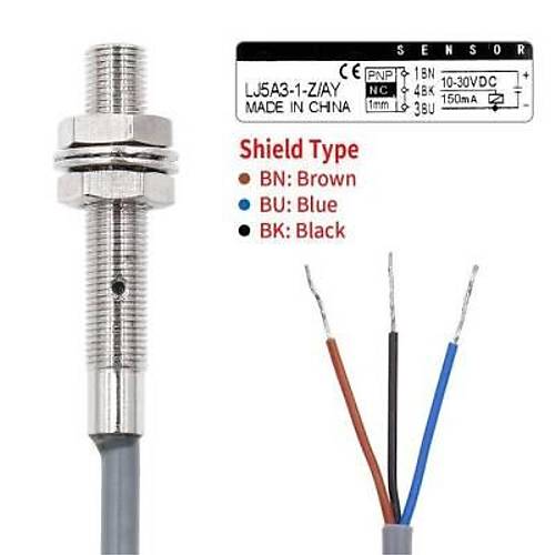 LJ5A3-1-Z/AY 6-36V 1mm PNP NC Endktif Mesafe Sensr