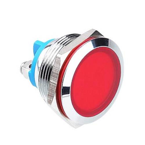 22L-P1 22mm 12-24V Metal Sinyal Lambas - Krmz
