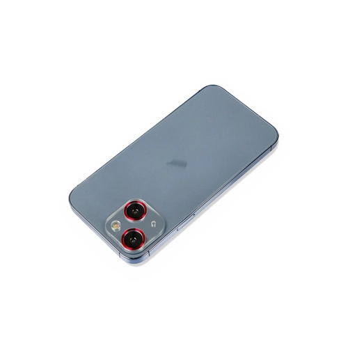 Newface iPhone 14 Plus Metal Kamera Lens Koruma Cam - Krmz