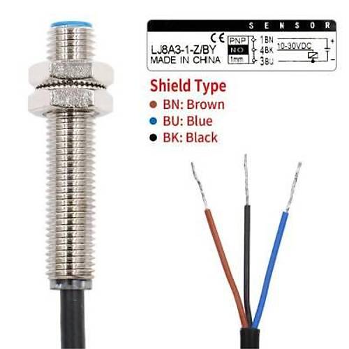 LJ8A3-1-Z/BY 6-36V 1mm PNP NO Endktif Mesafe Sensr