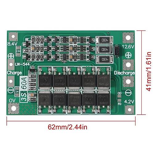 3S 60A BMS 12.6V 18650 Lityum Pil arj Koruma Devresi